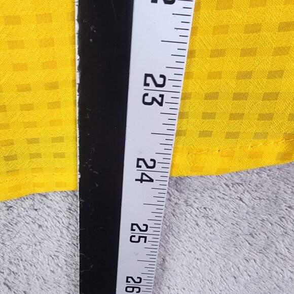 Women's Yellow Meraki Textured Blouse Top Short Sleeve Button Back Size L - Picture 10 of 11